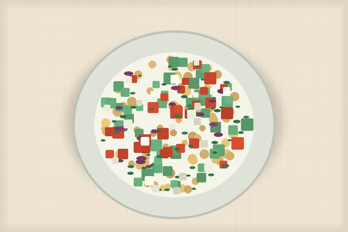 Chickpea cucumber lunch salad with herbs